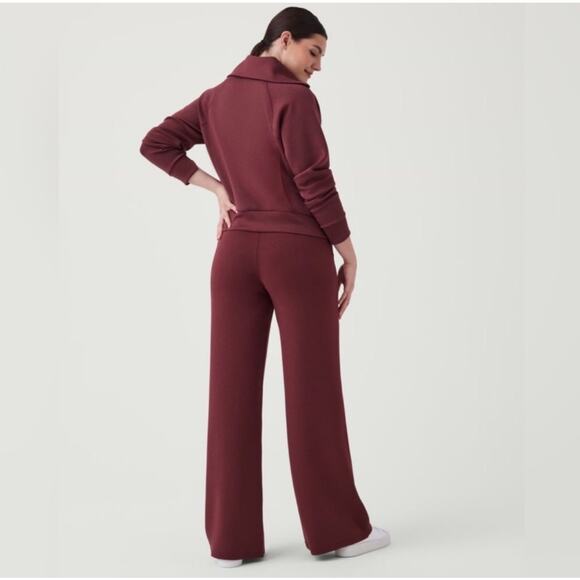 Spanx AirEssentials Drawstring Waist Wide Leg Pants Plum Berry Women's Large - Picture 9 of 9